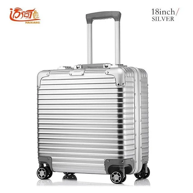 18 Inch Cabin Luggage Aluminium Maletas De Cabina Suitcase Aluminium Travel Trolley Aluminum Travel