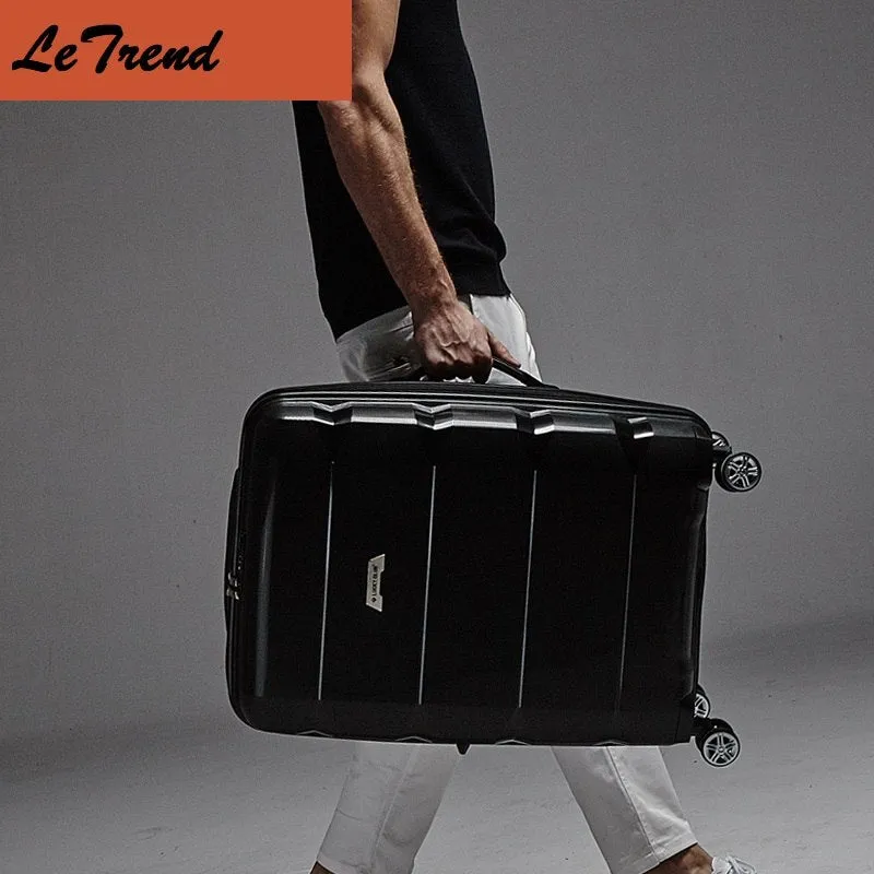 20 24 28 Inch Waterproof Rolling Luggage 100% Pp Trolley Solid Travel Bag Boarding Bag Carry On