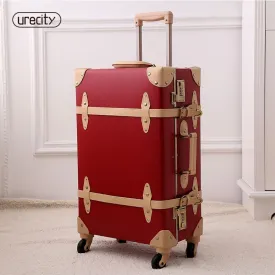 2018 New Luggage Fashion Spinner Rolling Suitcase Pu Genuine Wheels Digital Suitcase Protective