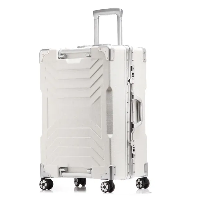 20''24''26''29Women Travel Luggage Aluminum&Pc Suitcase Boarding Case Rolling Luggage Case