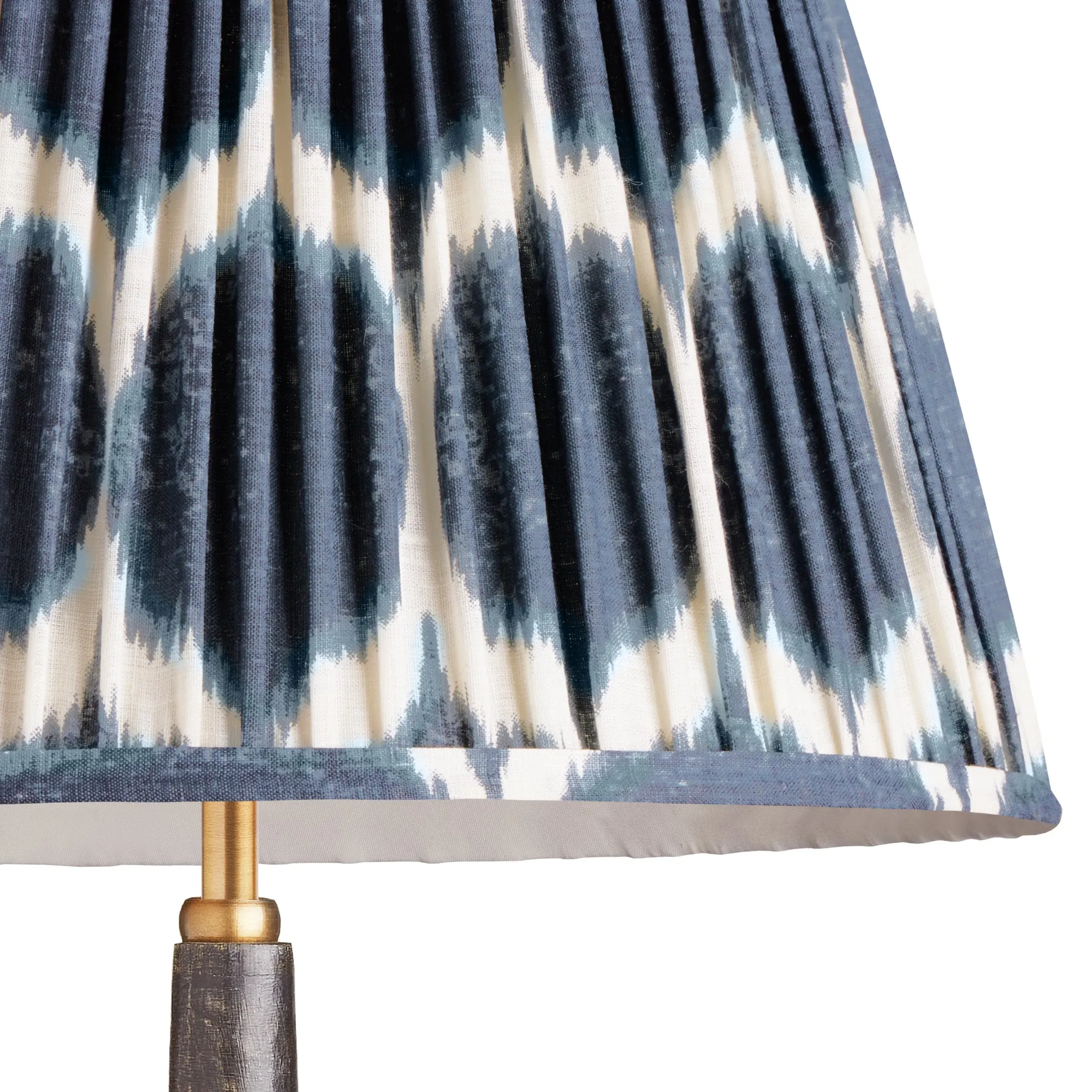 25cm empire printed linen ikat shade in navy Yoda