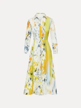 3/4 Sleeve Abstract Brushstroke Dress