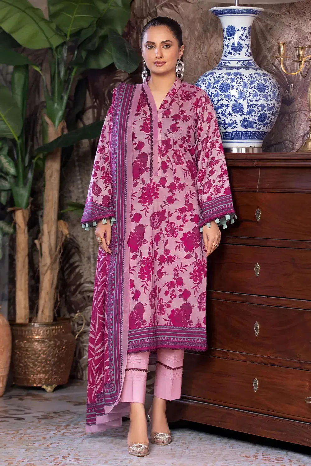 3PC Printed Unstitched Cambric Suit KCC-2855