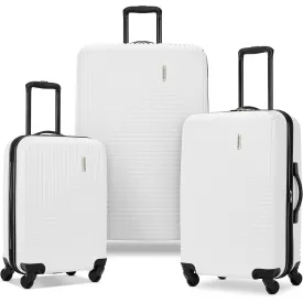 American Tourister Groove Expandable Spinner Suitcase Set 20", 24", 28" - White