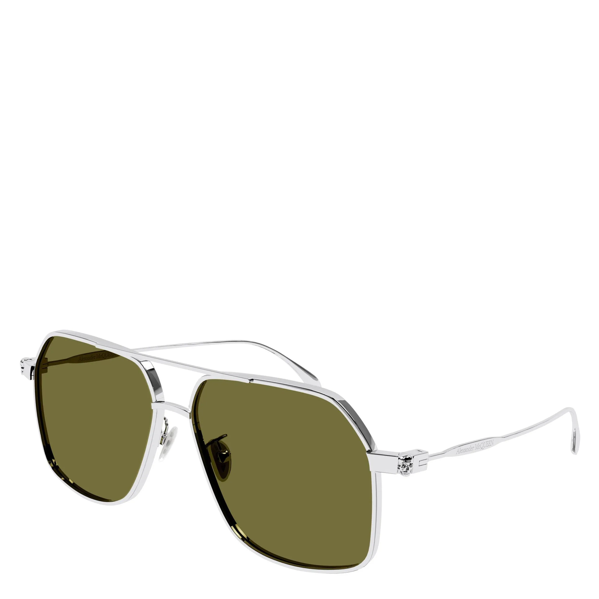 AMQ AM0372S Sunglasses, Silver/Green