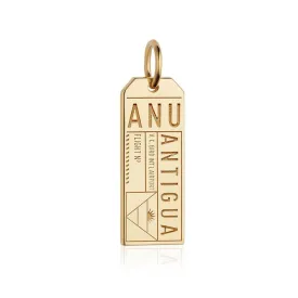 Antigua Caribbean ANU Luggage Tag Gold