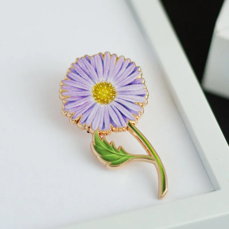 Aster v2 Floral Enamel Pin | September Birth Month Flower