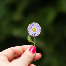 Aster v2 Floral Enamel Pin | September Birth Month Flower