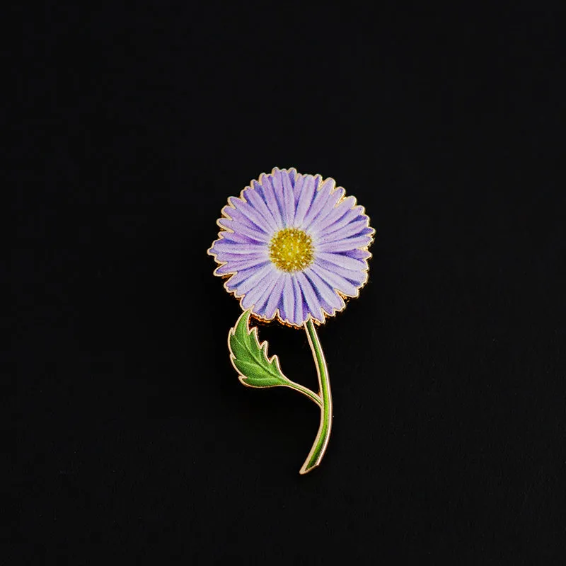 Aster v2 Floral Enamel Pin | September Birth Month Flower