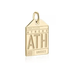 Athens Greece ATH Luggage Tag Charm Gold