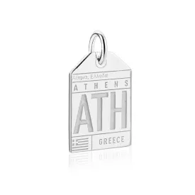 Athens Greece ATH Luggage Tag Charm Silver