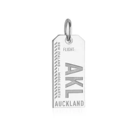 Auckland New Zealand AKL Luggage Tag Charm Silver