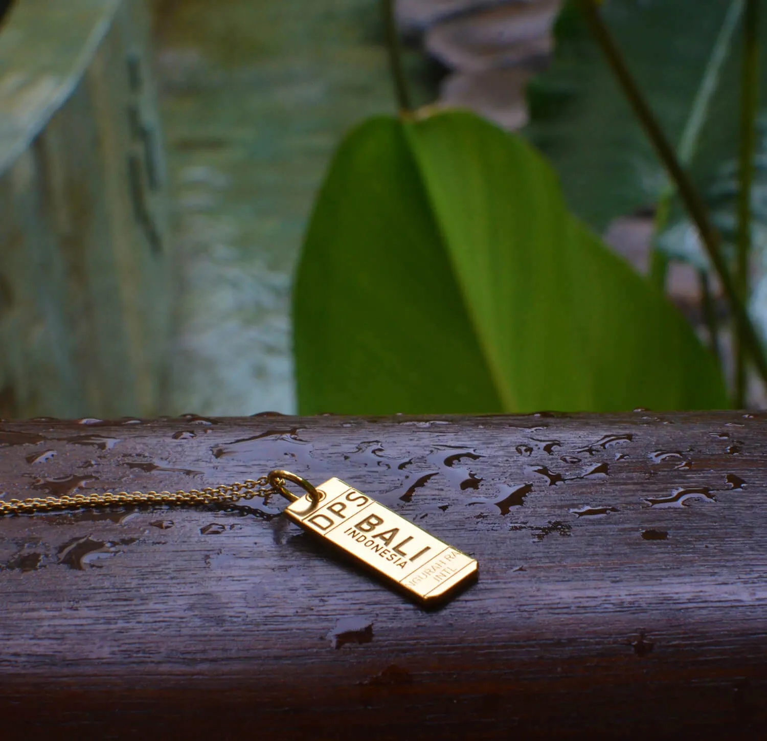 Bali Indonesia DPS Luggage Tag Charm Gold