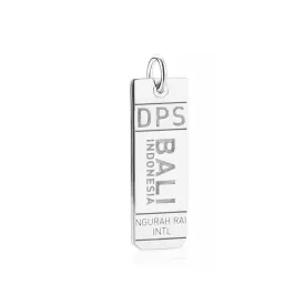 Bali Indonesia DPS Luggage Tag Charm Silver