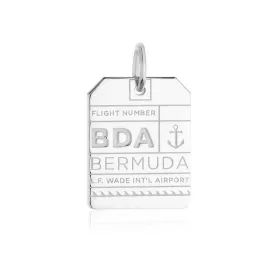 Bermuda Caribbean BDA Luggage Tag Charm Silver