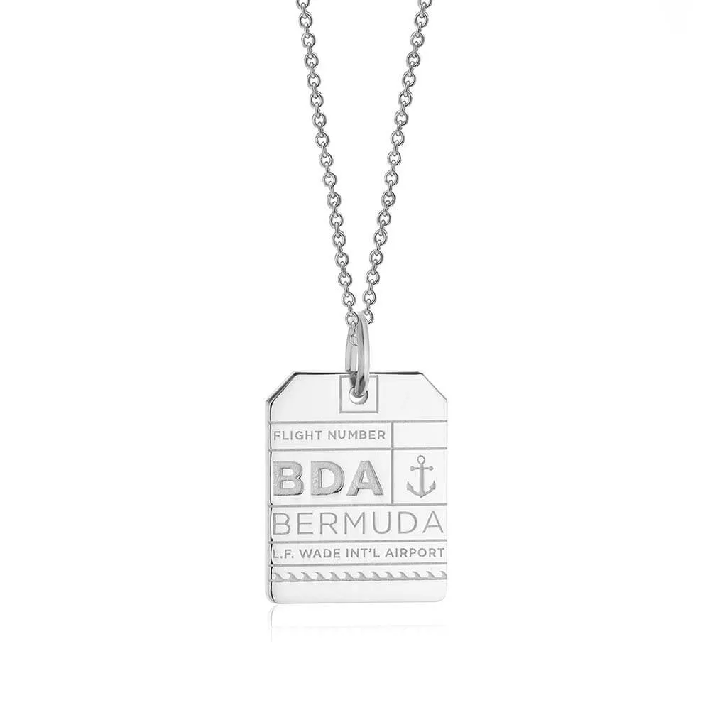 Bermuda Caribbean BDA Luggage Tag Charm Silver