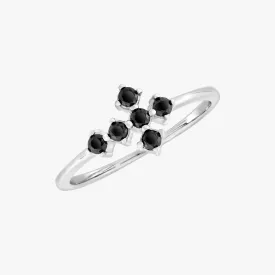 Black Cross Silver Ring