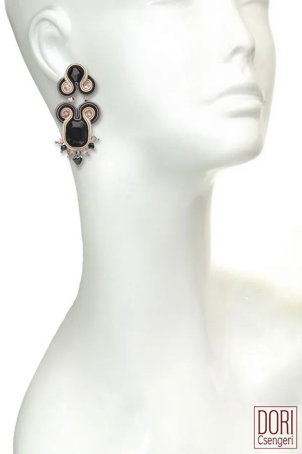 Black Mimosa dressy Earrings