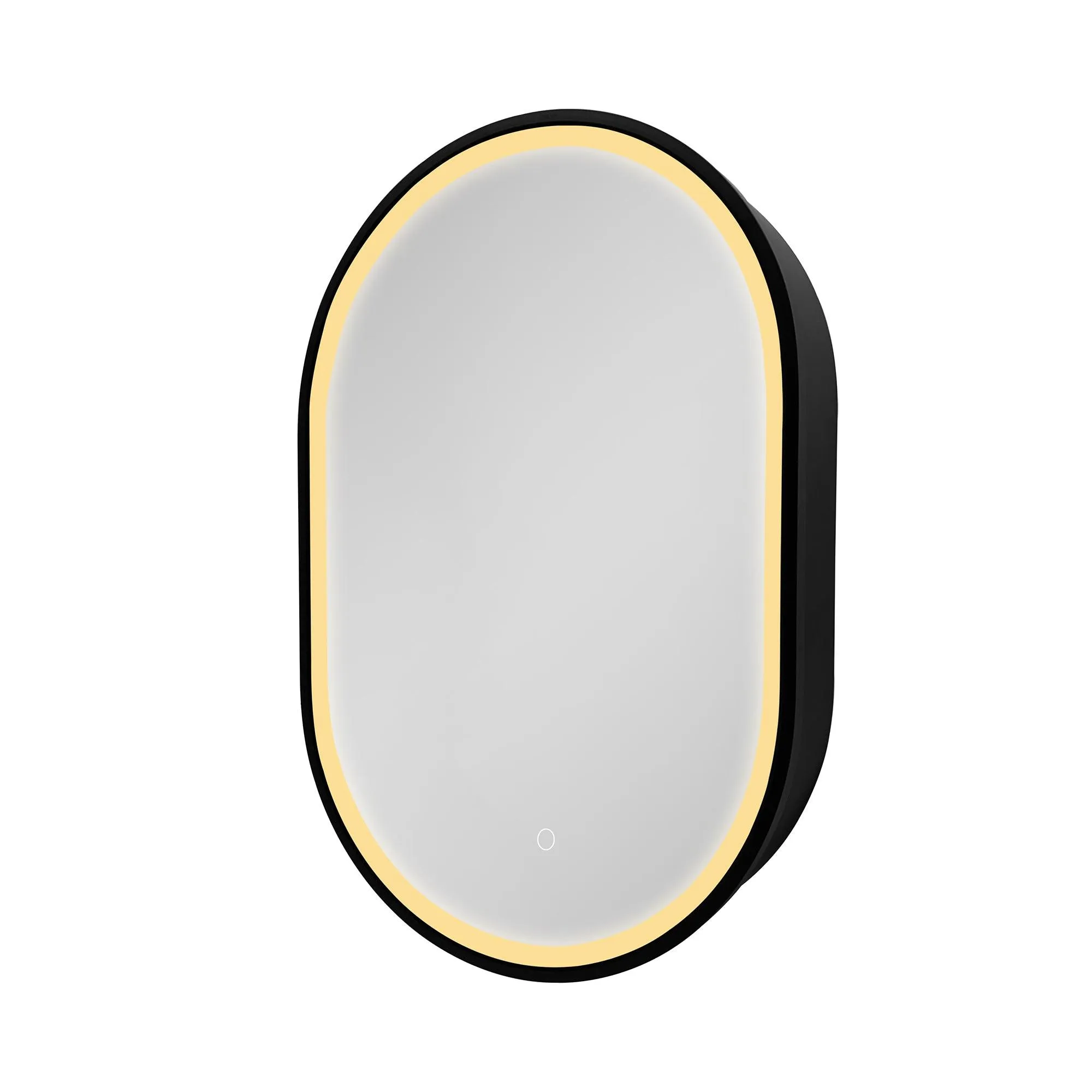 Black Oval Mirror Cabinet for Bathroom Bedroom