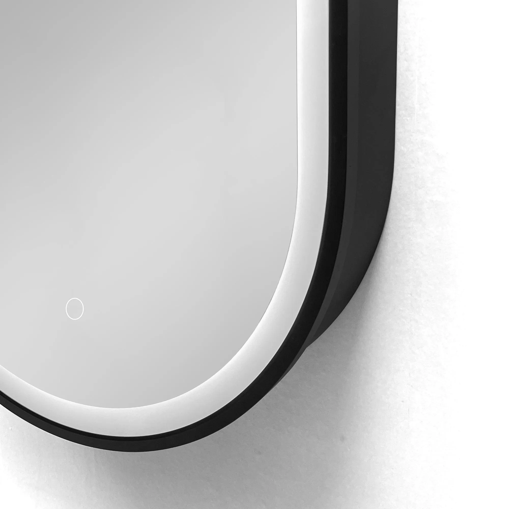 Black Oval Mirror Cabinet for Bathroom Bedroom