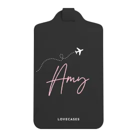 Black Personalised Jet Set Luggage Tag