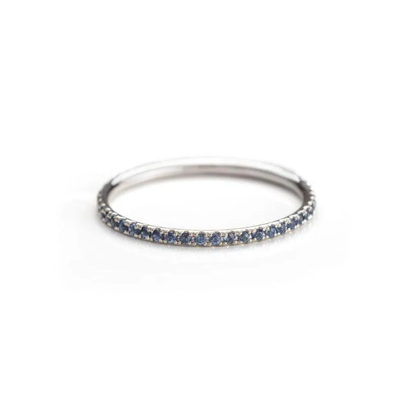 Blue Light Sapphire Eternity Band