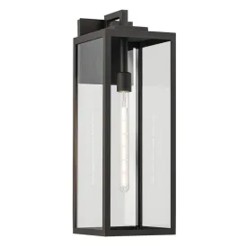 Branner 24 In 1-Light Outdoor Wall Light with Clear Glass, Bronze Finish