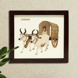 Bullock Cart Wood Art Frame 9 in x 10 in