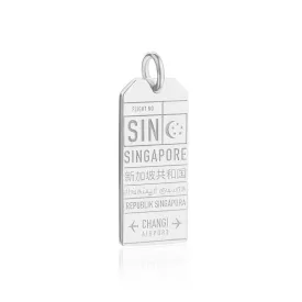 Changi Singapore SIN Luggage Tag Charm Silver