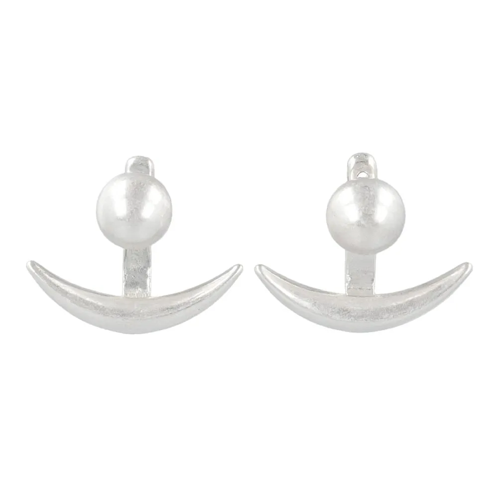 Crescent Moon Front Back Earrings