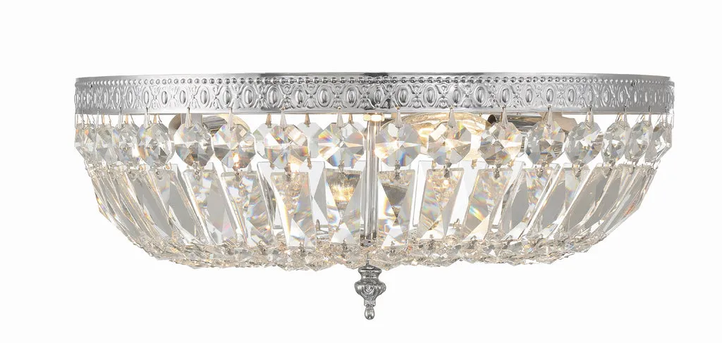 Crystorama 3 Light Swarovski Strass Crystal Polished Chrome Flush Mount