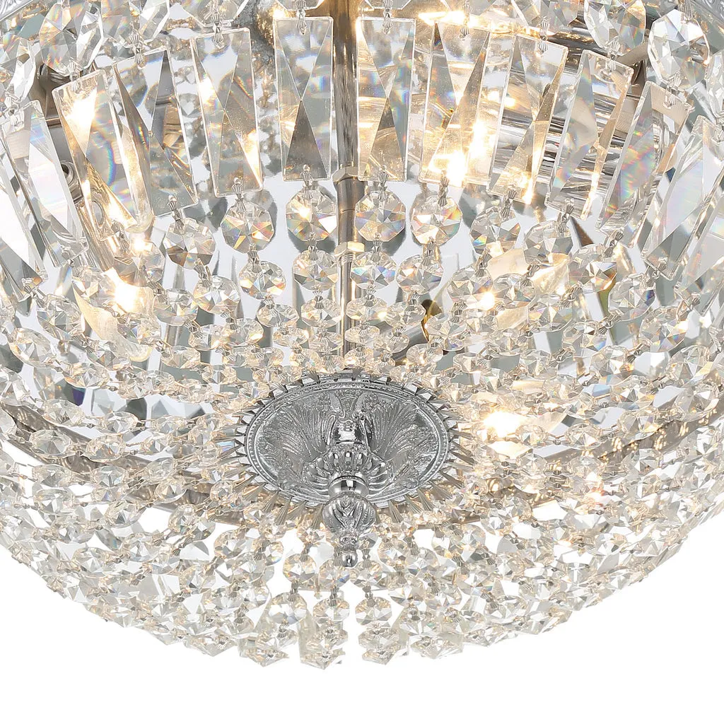 Crystorama 3 Light Swarovski Strass Crystal Polished Chrome Flush Mount