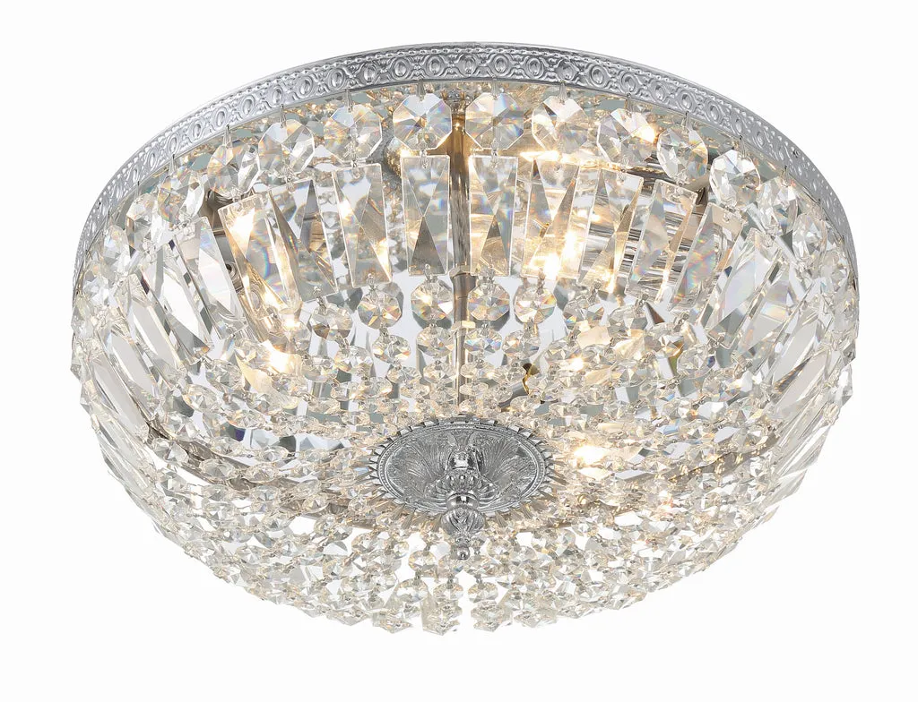 Crystorama 3 Light Swarovski Strass Crystal Polished Chrome Flush Mount