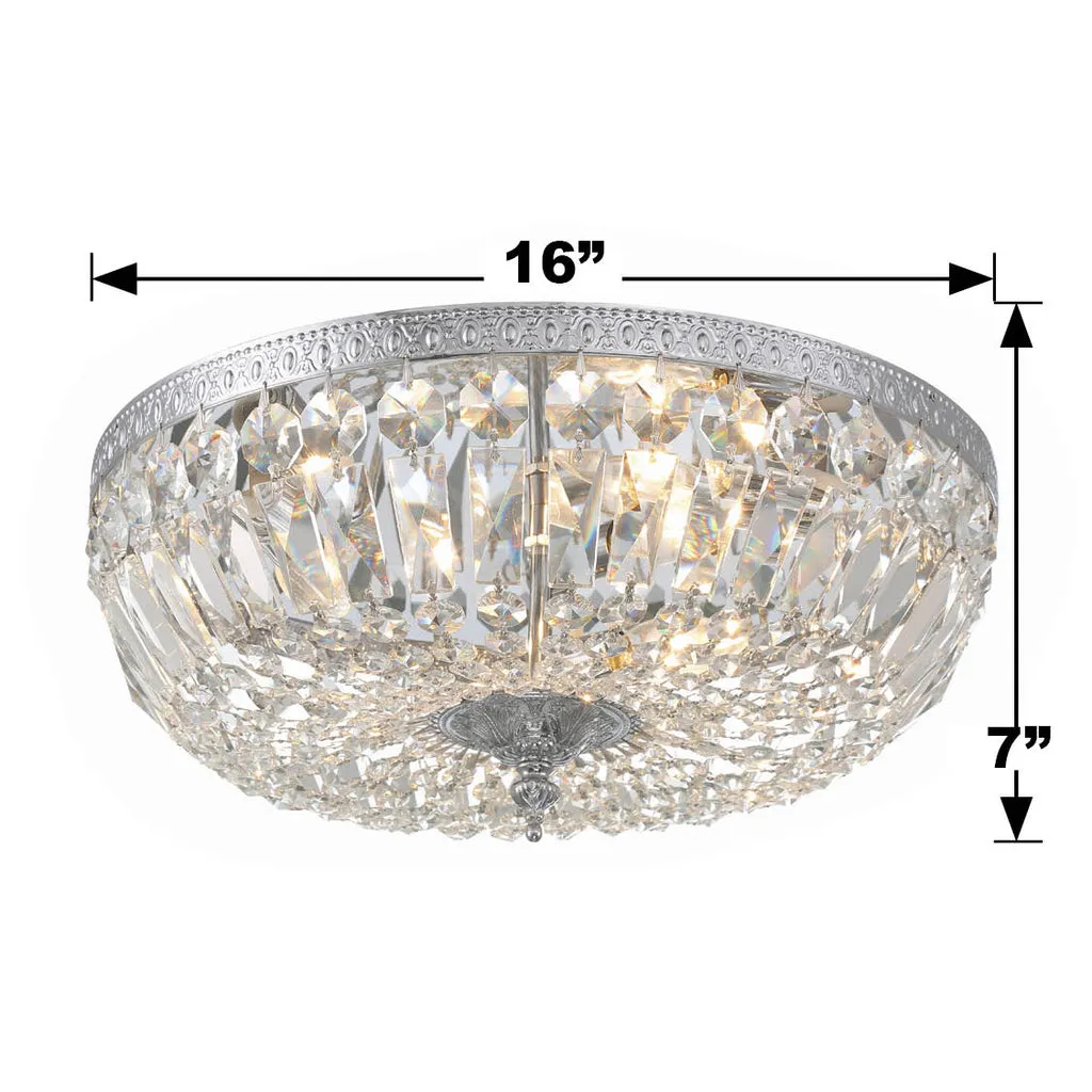 Crystorama 3 Light Swarovski Strass Crystal Polished Chrome Flush Mount