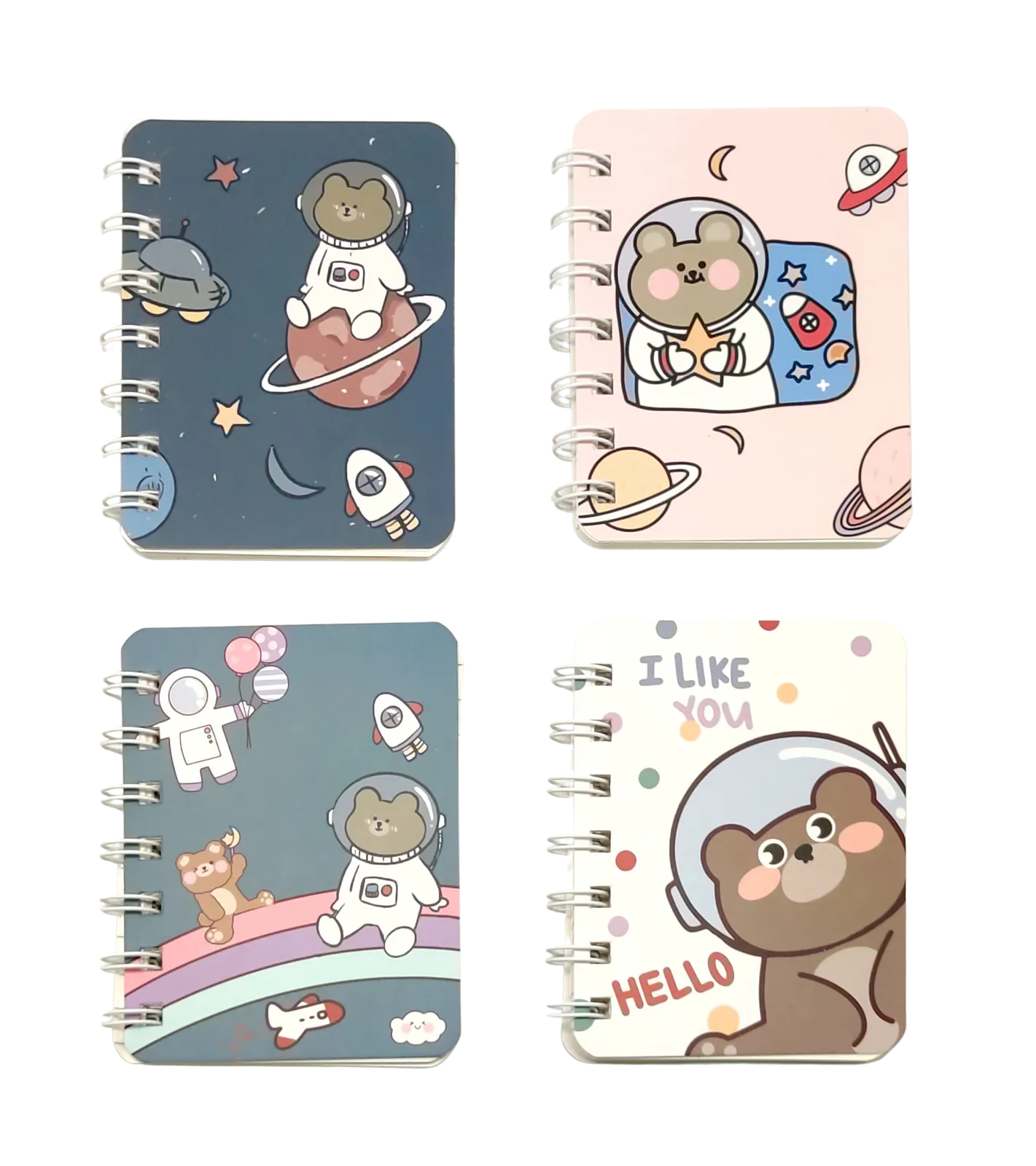 Cute Space Bear Astronaut Small Notebook