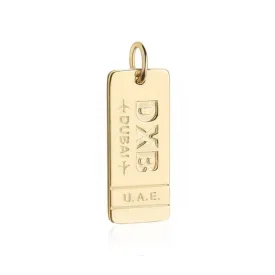 Dubai United Arab Emirates DXB Luggage Tag Charm Solid Gold (Original)