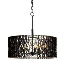 Estela 380P05MBFG 5-Light Pendant Light - Matte Black/French Gold