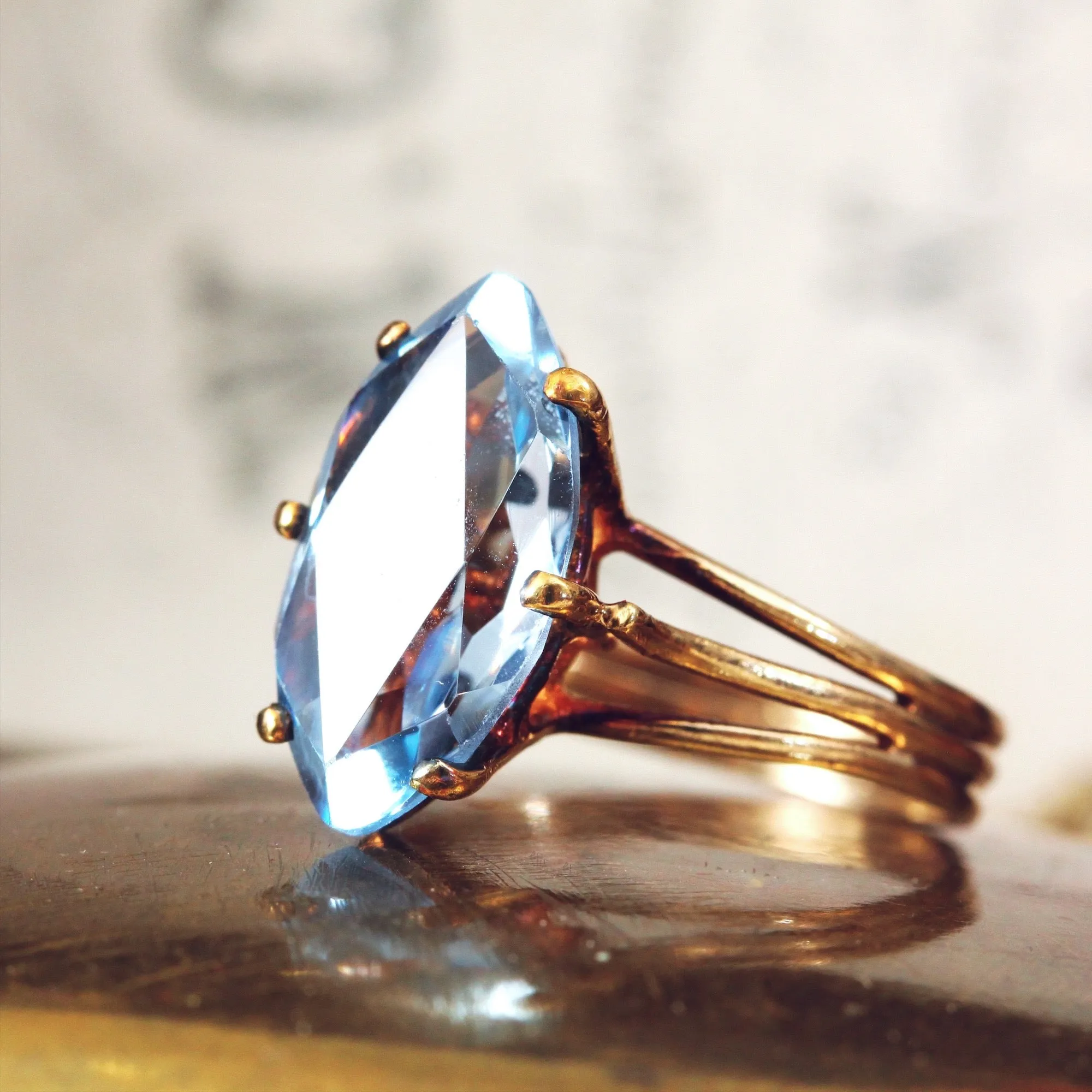 Fabulous Vintage Blue Spinel Cocktail Ring