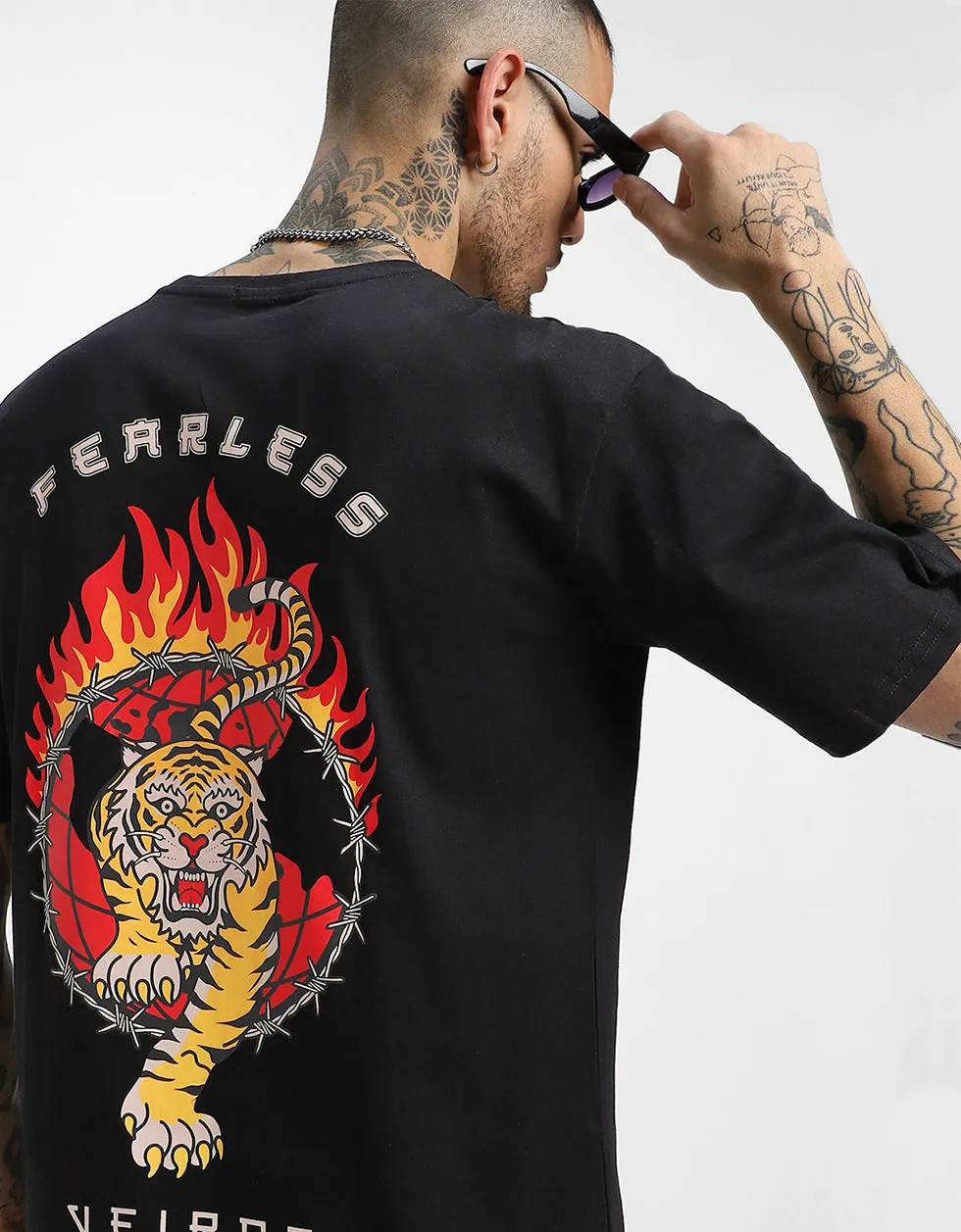 Fearless Black Oversized Tshirt