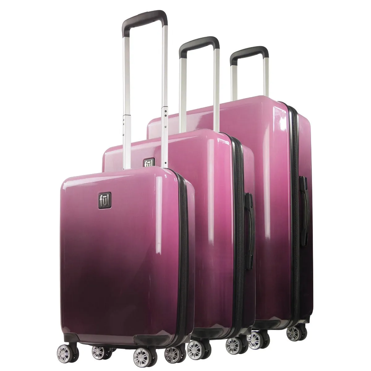 Ful Impulse Ombre 3pc Spinner Luggage Set - Pink