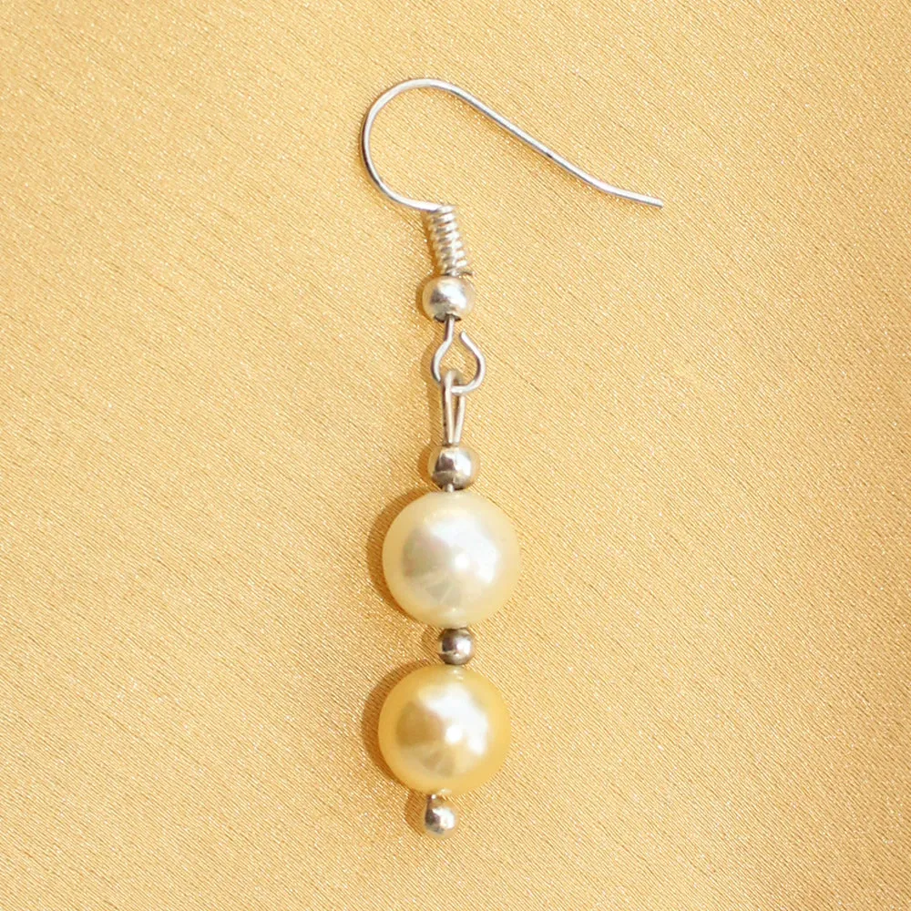 Imeora Dual Tone 8mm Shell Pearl Earrings