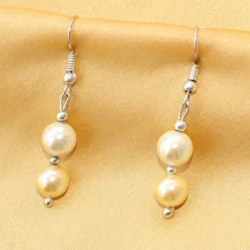 Imeora Dual Tone 8mm Shell Pearl Earrings