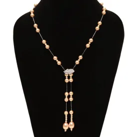 Imeora Exclusive Cream Shell Pearl Necklace With Adjustable Leaf Lock