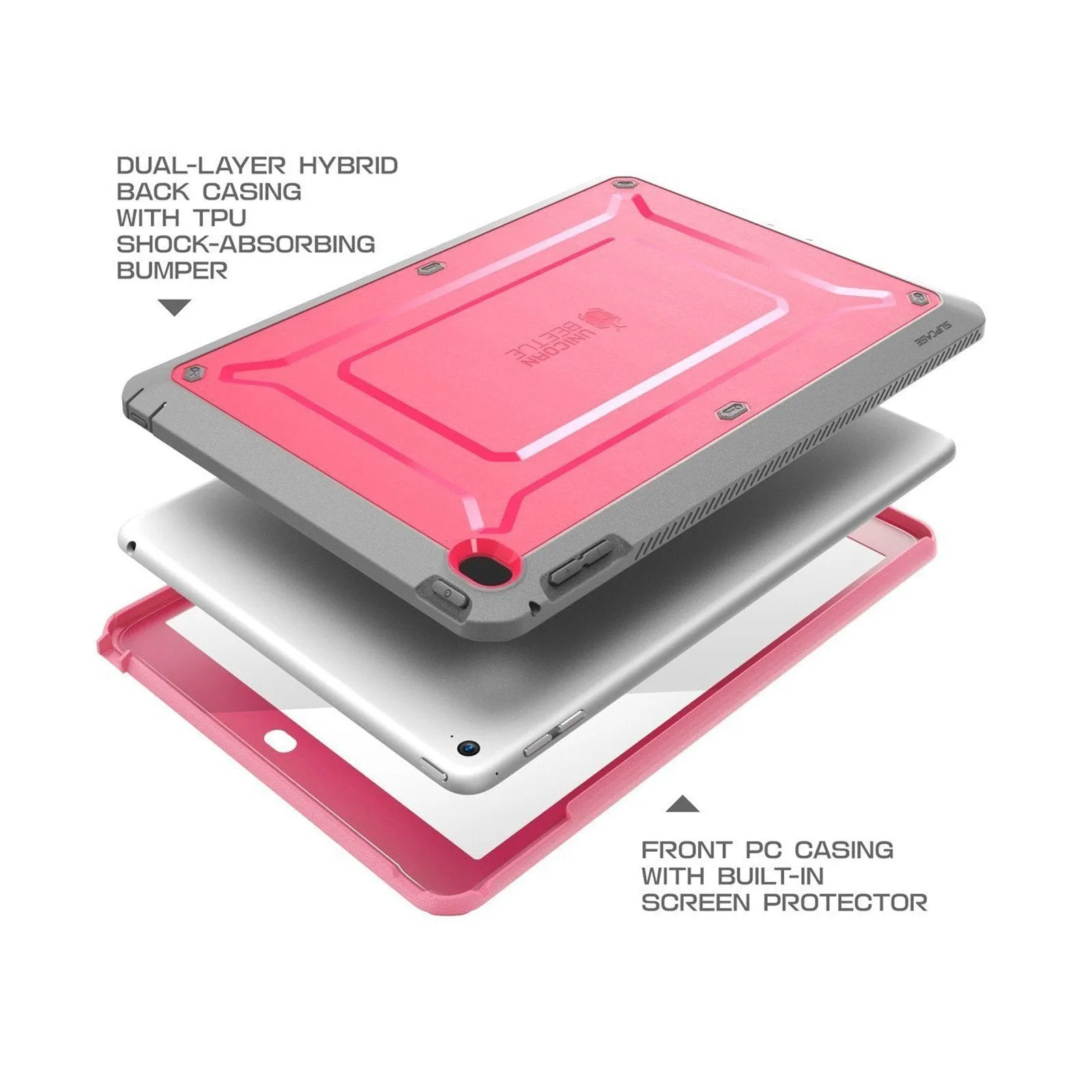 iPad Air 2 Unicorn Beetle Pro Full-Body Protective Case-Pink