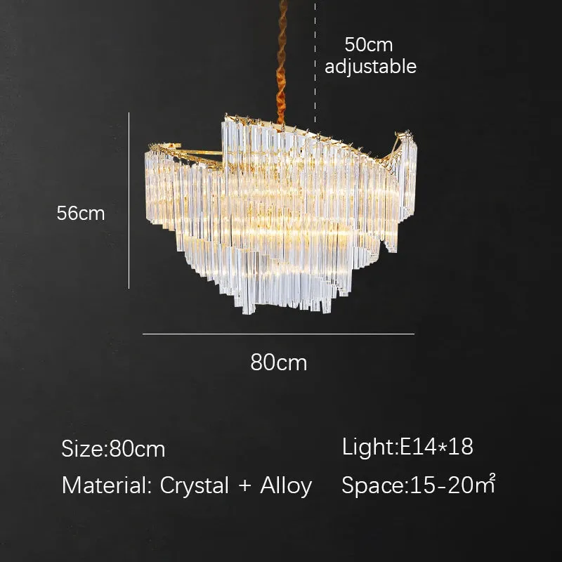 Kunlee Spiral Modern Luxury Crystal Pendant Chandelier