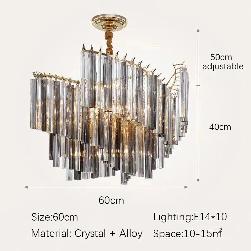 Kunlee Spiral Modern Luxury Crystal Pendant Chandelier