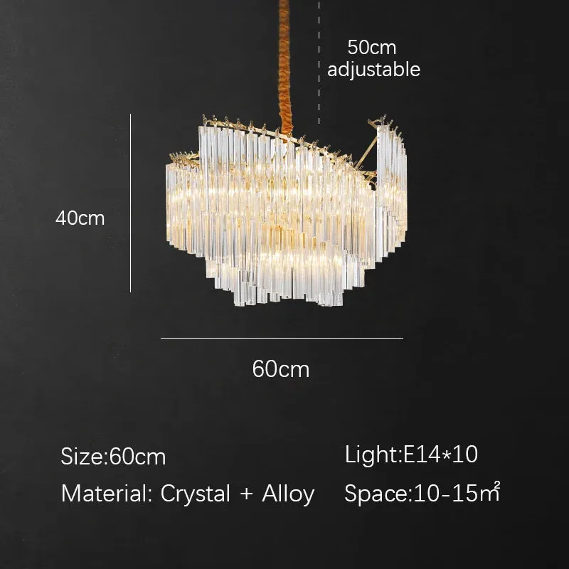 Kunlee Spiral Modern Luxury Crystal Pendant Chandelier