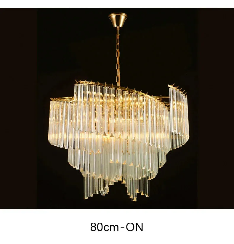 Kunlee Spiral Modern Luxury Crystal Pendant Chandelier