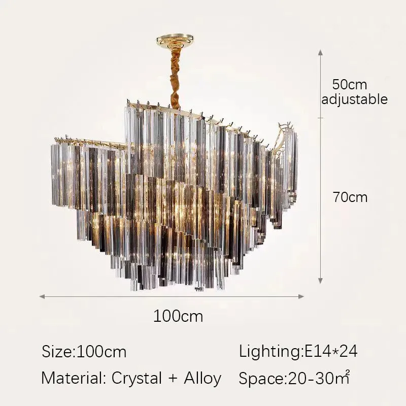 Kunlee Spiral Modern Luxury Crystal Pendant Chandelier