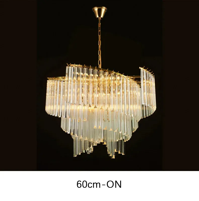 Kunlee Spiral Modern Luxury Crystal Pendant Chandelier